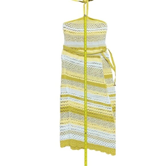 Jonathan Simkhai S Midi Dress Wrap Macrame Halter Crochet Designer Luxury Boho - Picture 10 of 12